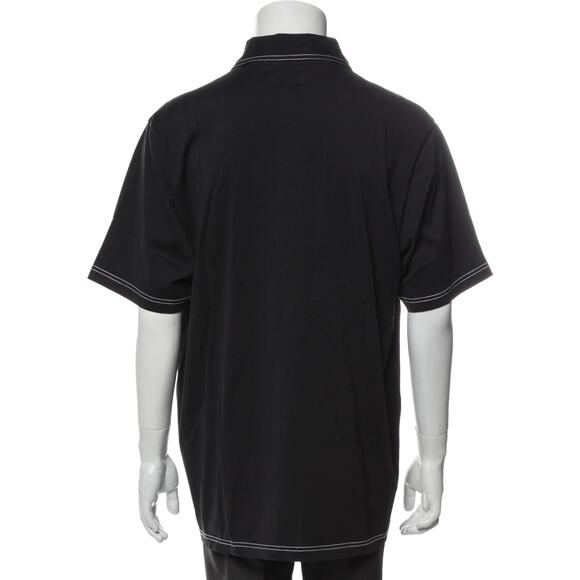 Supreme Mens Polo Shirt Black Short Sleeve Pocket Spell Out 100% Cotton M New - Picture 2 of 6